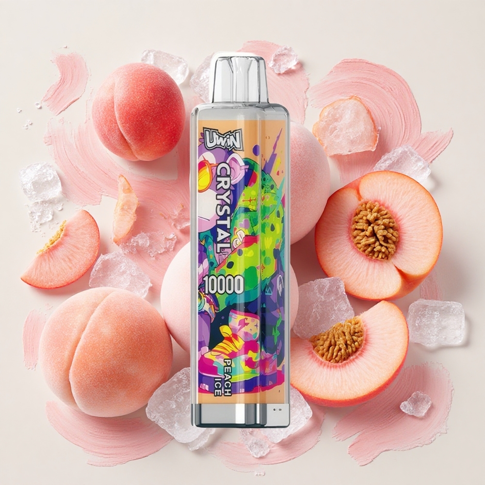 UWIN Crystal 10000 Puffs ピーチアイス 18ml RGBライト Japan vape