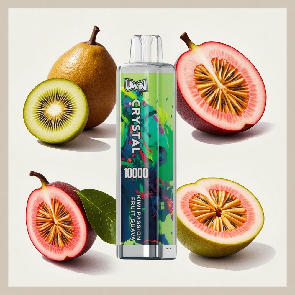 UWIN Crystal 10000 Puffs キウイパッションフルーツグアバ味 RGBライト搭載 Japan vape