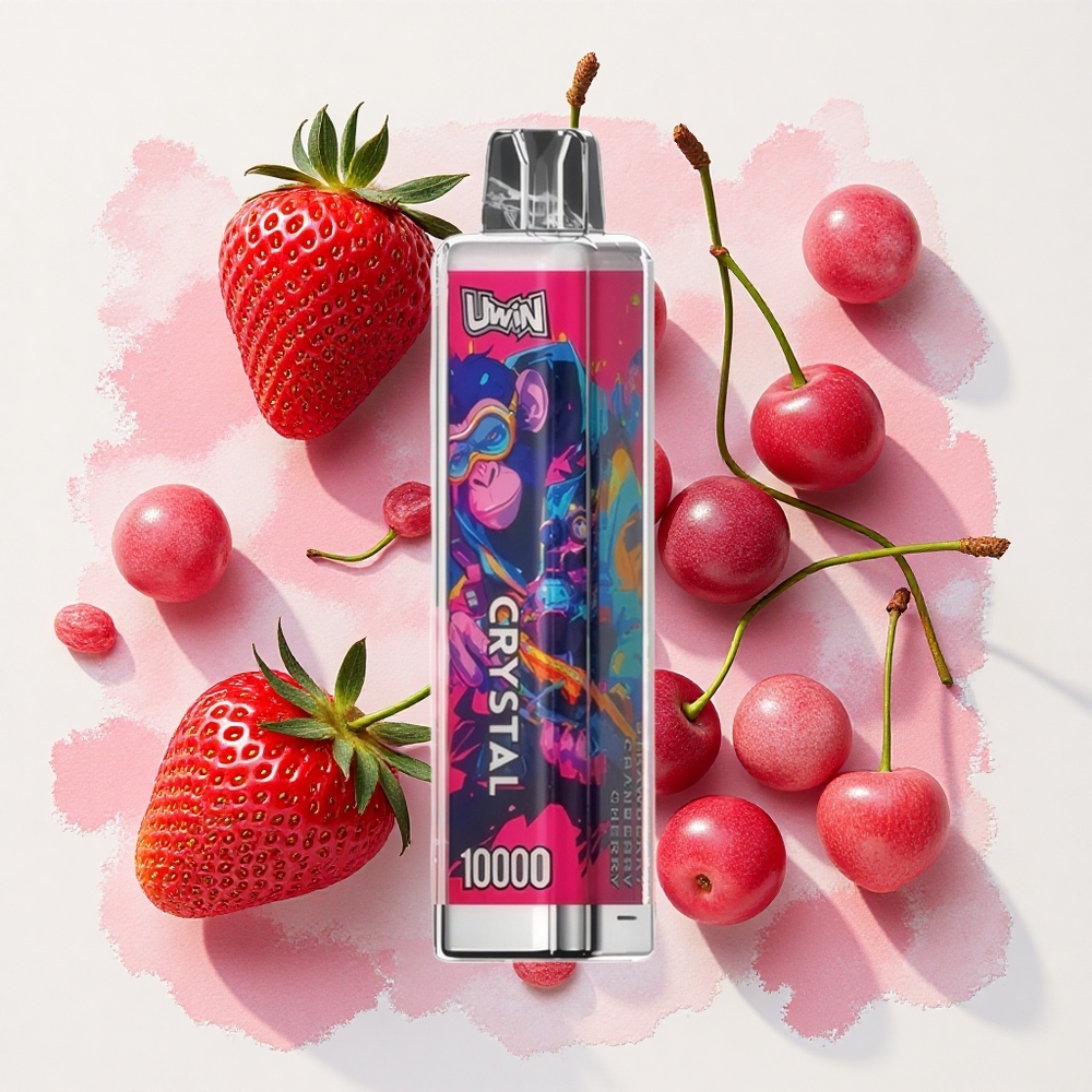 UWIN Crystal 10000 Puffs ストロベリー・クランベリー・チェリー RGBライト搭載 Japan vape