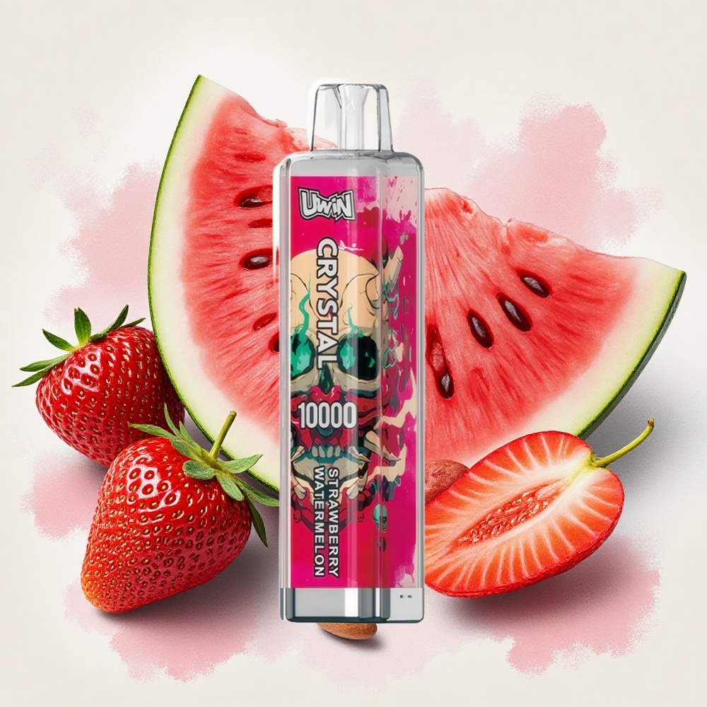 UWIN Crystal 10000 Puffs ストロベリーワーターメロン RGBライト搭載 Japan vape
