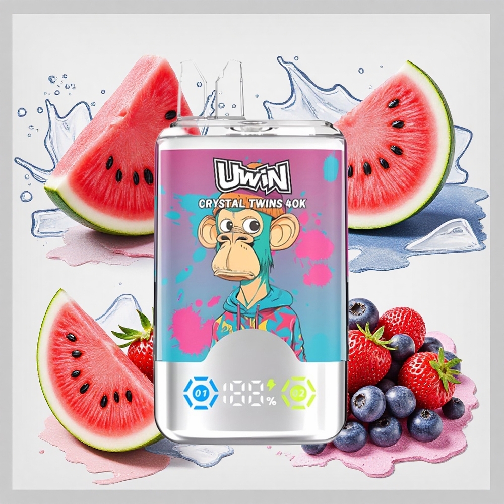 UWIN Crystal Twins 40000パフ スイカアイス＆ミックスベリー デュアルフレーバー Japan vape