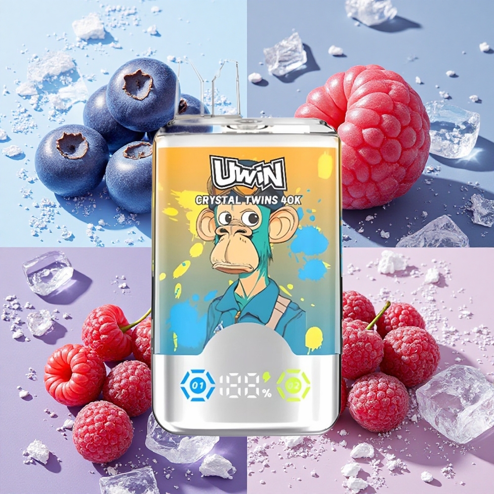 UWIN Crystal Twins 40000 Puffs ブルーベリー ラズベリー チェリーアイス デュアルフレーバー Japan vape