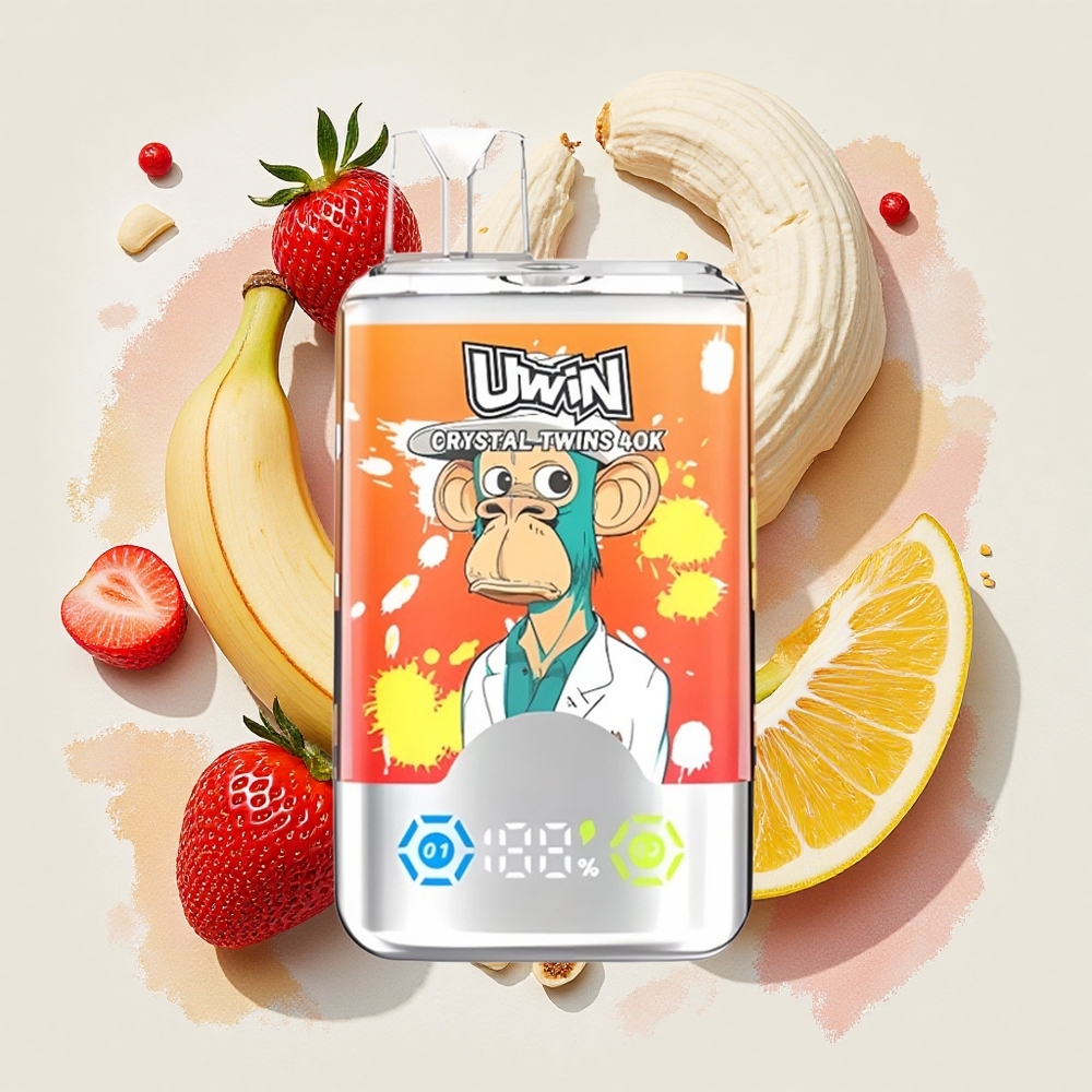 UWIN Crystal Twins 40000 Puffs ストロベリー＆バナナ デュアルフレーバー Japan vape