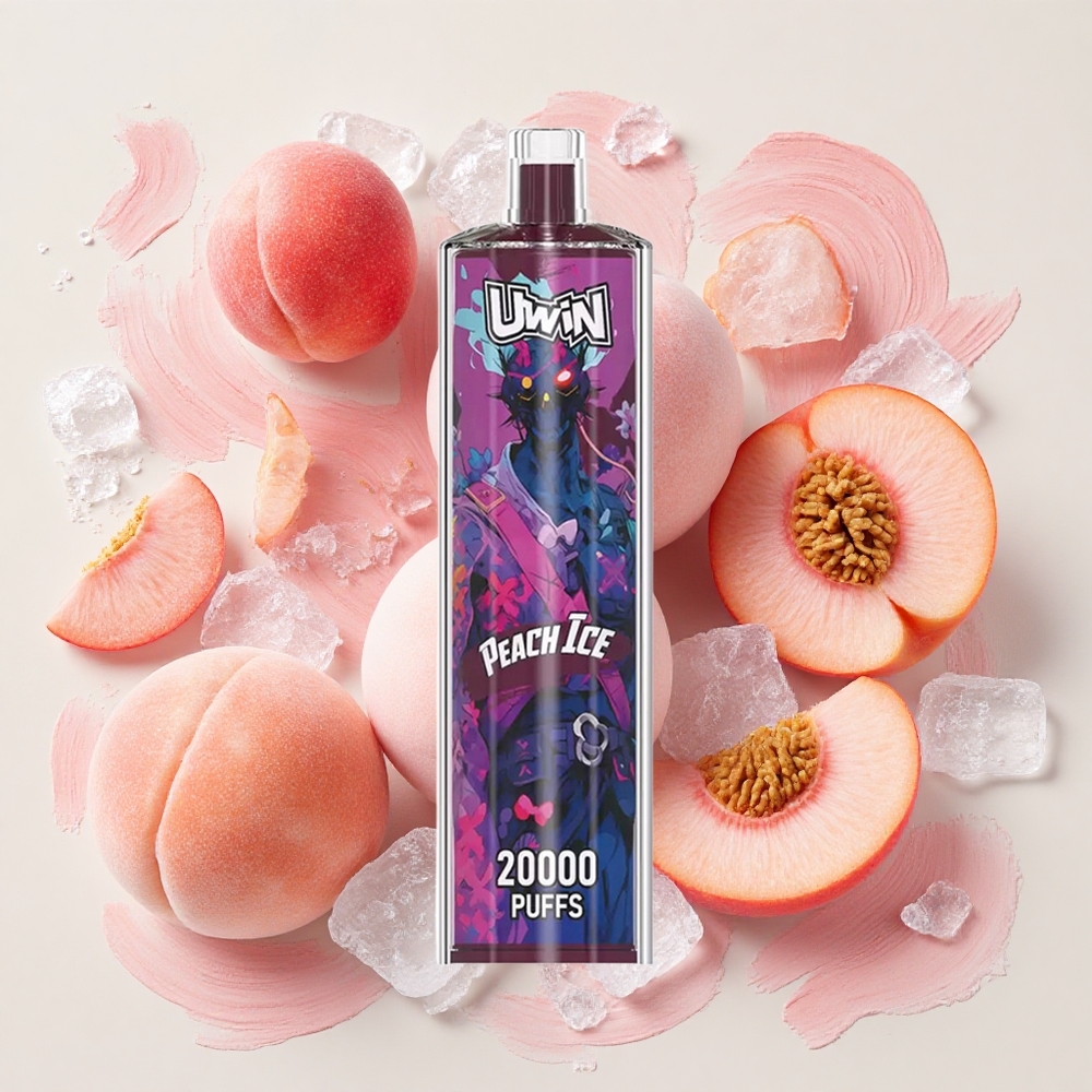 Uwin Shisha Hookah Crystal 20000 Puffs ピーチアイス 22ml Japan vape