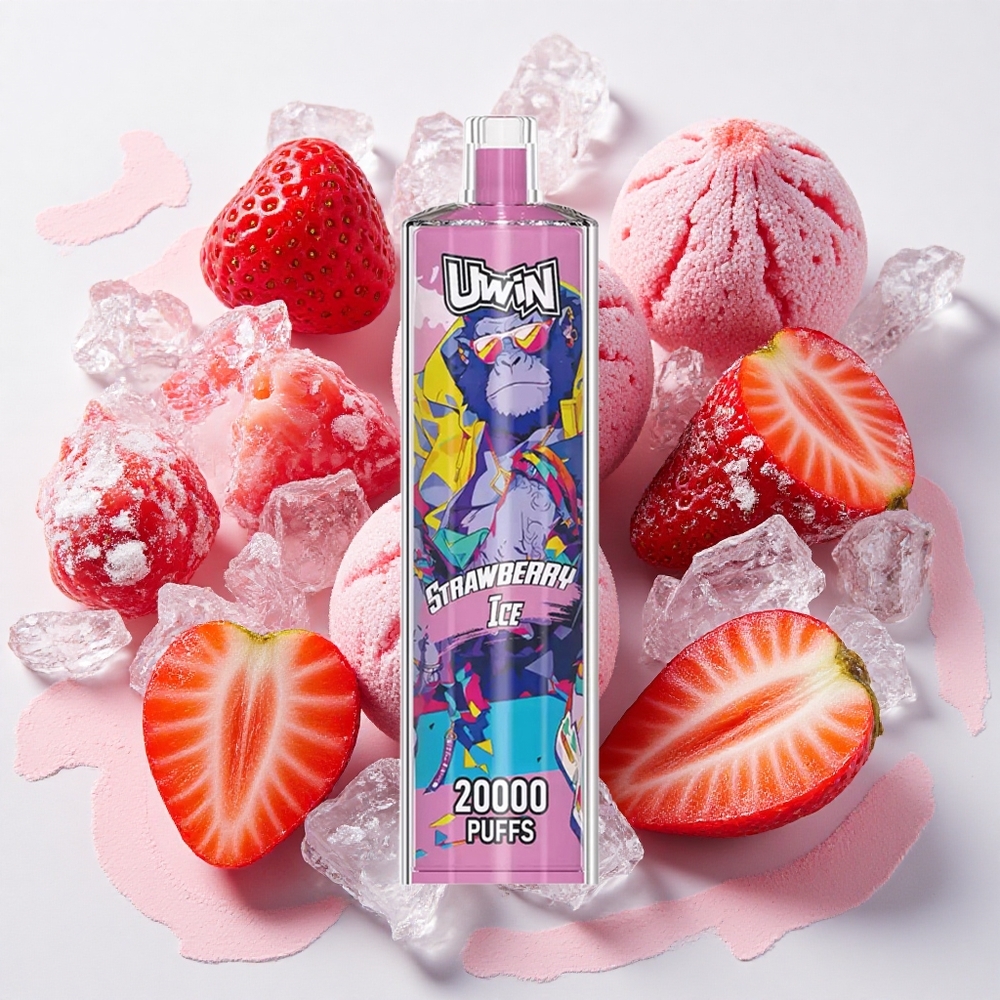 Uwin Shisha Hookah Crystal 20000 Puffs ストロベリーアイス 22ml Japan vape