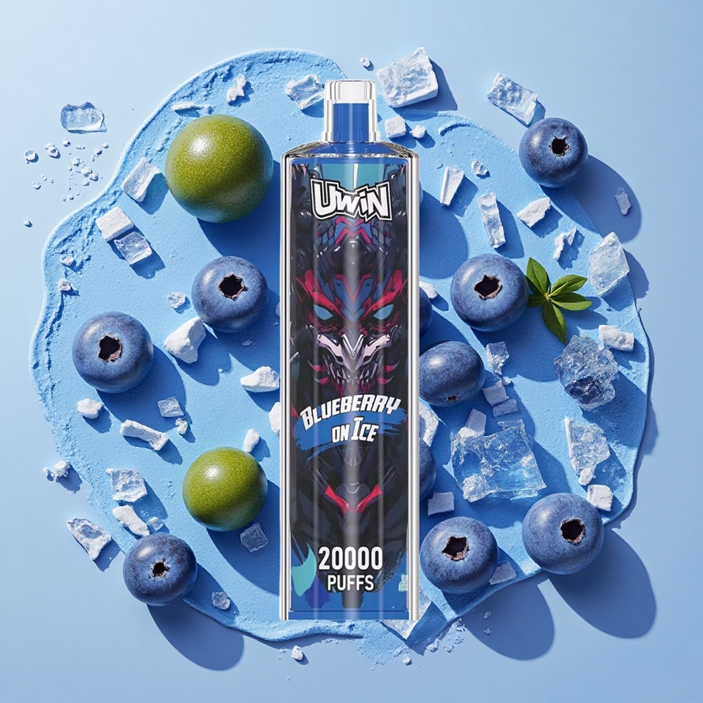 Uwin Shisha Hookah Crystal 20000 Puffs ブルーベリーオンアイス リチャージャブル Type-C Japan vape