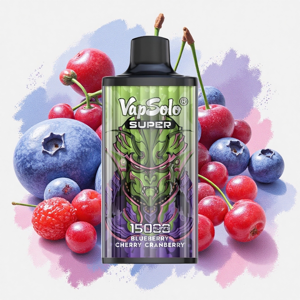 Vapsolo Super 15000 Puffs ブルーベリー・チェリー・クランベリー 40ml Japan vape