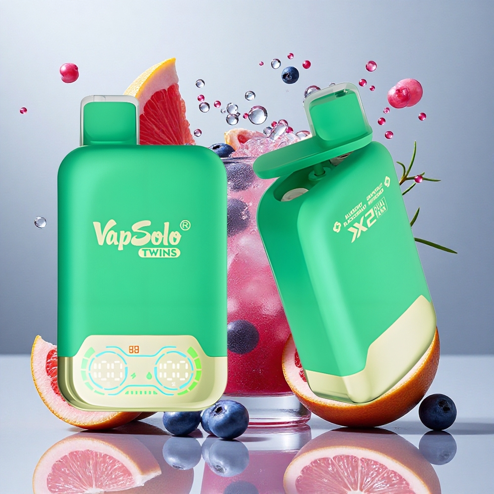 Vapsolo Twins 20000 Puffs ブルーベリー・ブラックカラント＆グレープフルーツリフレッシャー 40ml Japan vape