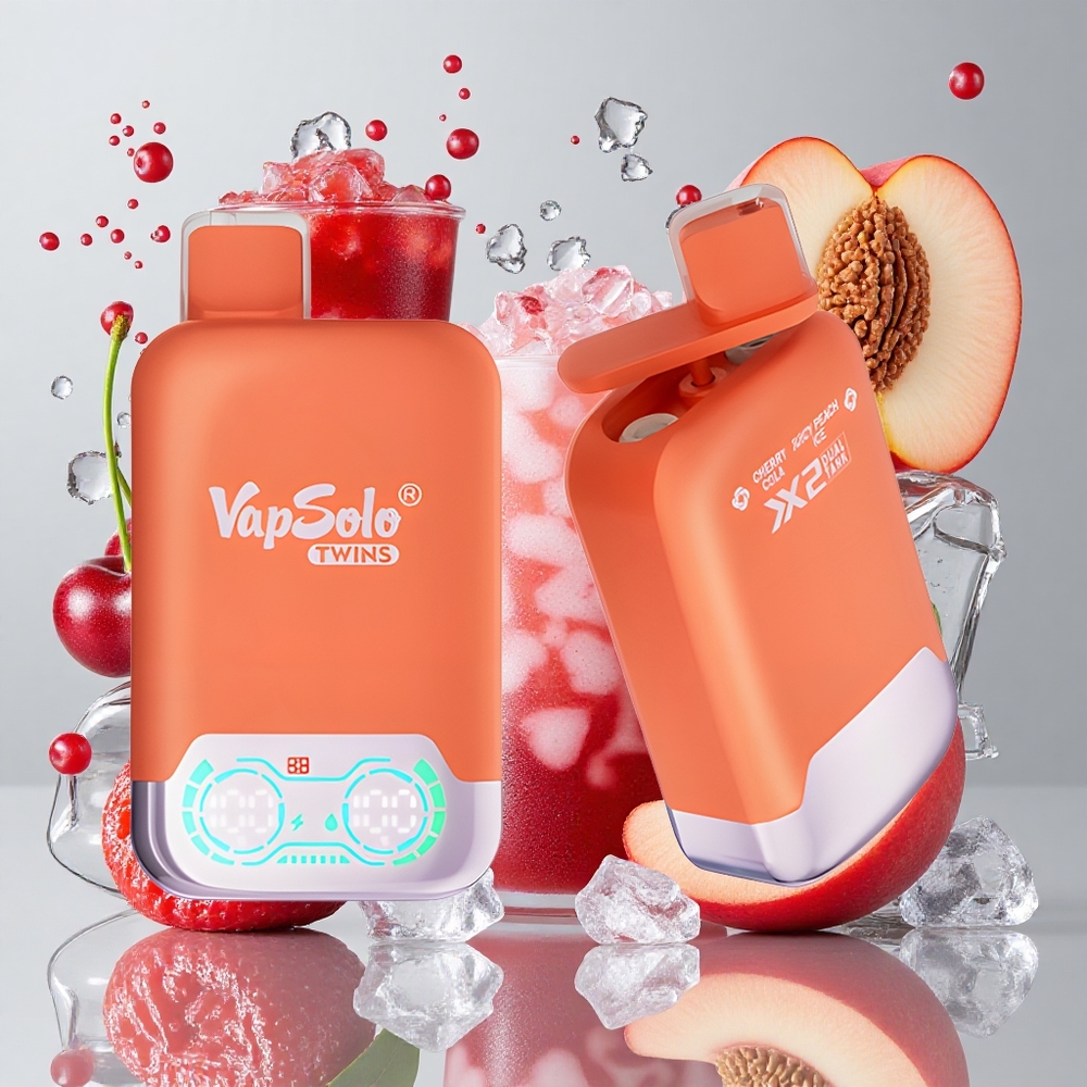 Vapsolo Twins 20000 Puffs チェリーコーラ & ジューシーピーチアイス 40ml 日本仕様 Japan vape