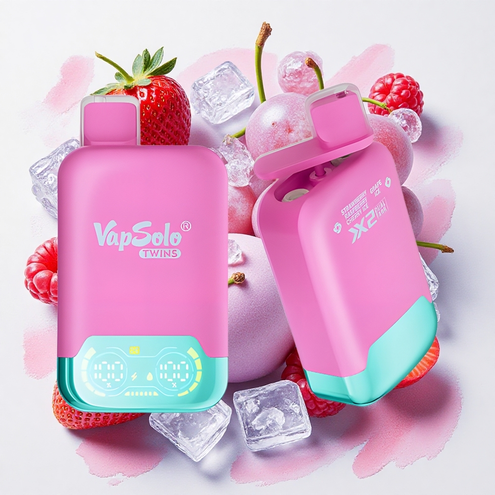 Vapsolo Twins 20000 Puffs ストロベリー・ラズベリー・チェリーアイス＆グレープアイス 40ml Japan vape