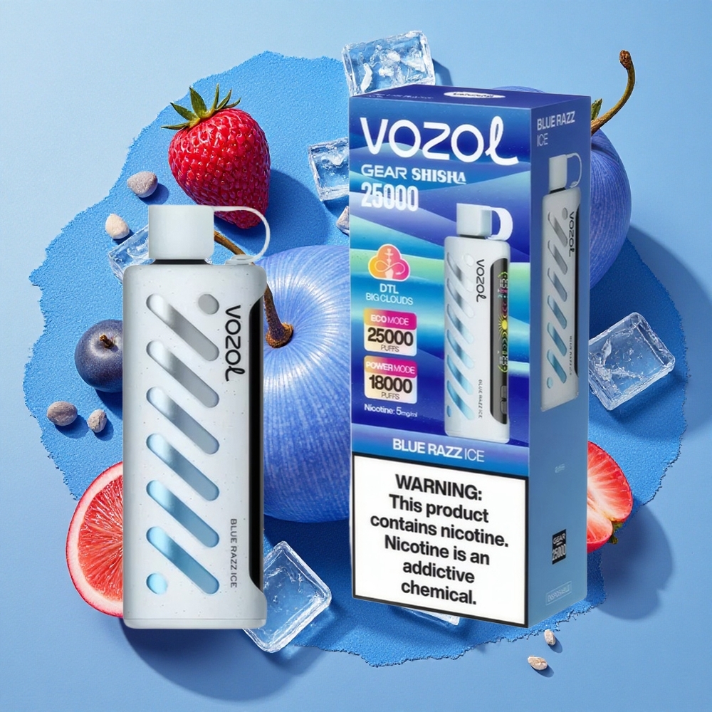 VOZOL Gear Shisha 25000 Puffs ブルーレズアイス 30種類のフレーバー S.i.L.C Tech Japan vape