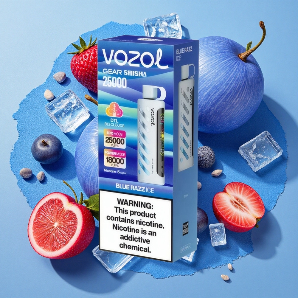VOZOL Gear Shisha 25000 Puffs ブルーレズアイス 30種類のフレーバー S.i.L.C Tech Japan vape