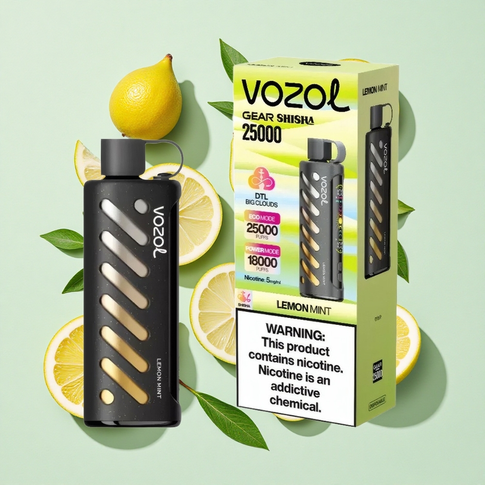 VOZOL Gear Shisha 25000 Puffs レモンミント Japan vape S.i.L.C Tech搭載