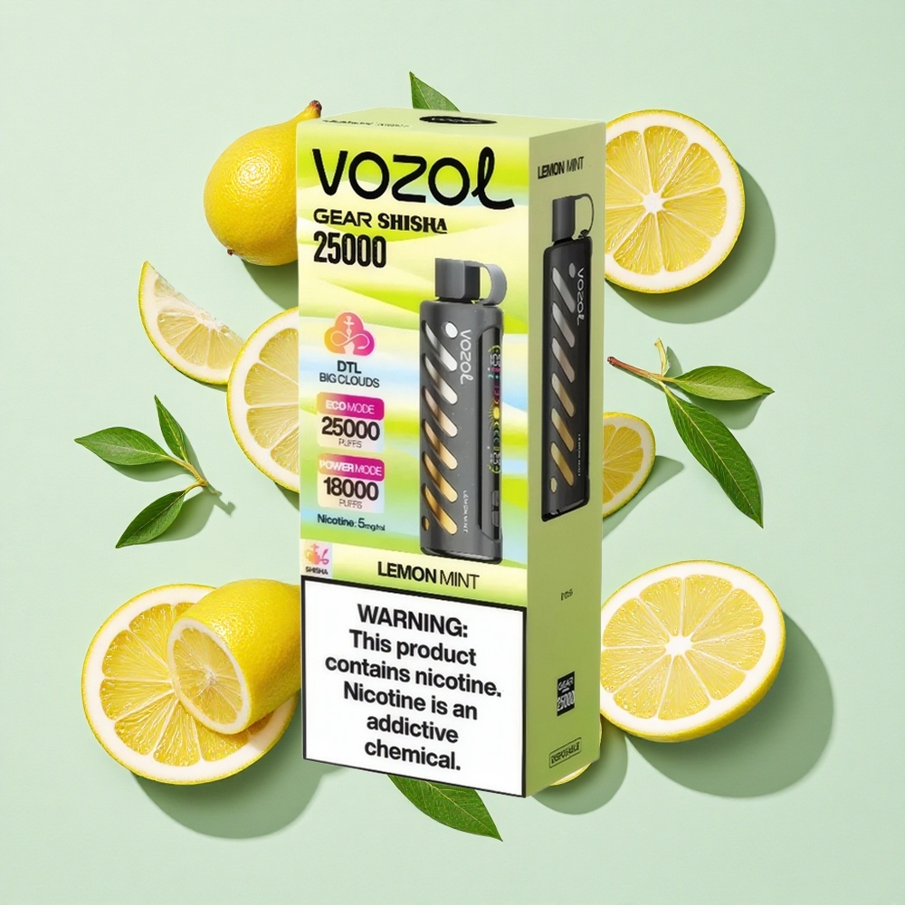 VOZOL Gear Shisha 25000 Puffs レモンミント Japan vape S.i.L.C Tech搭載