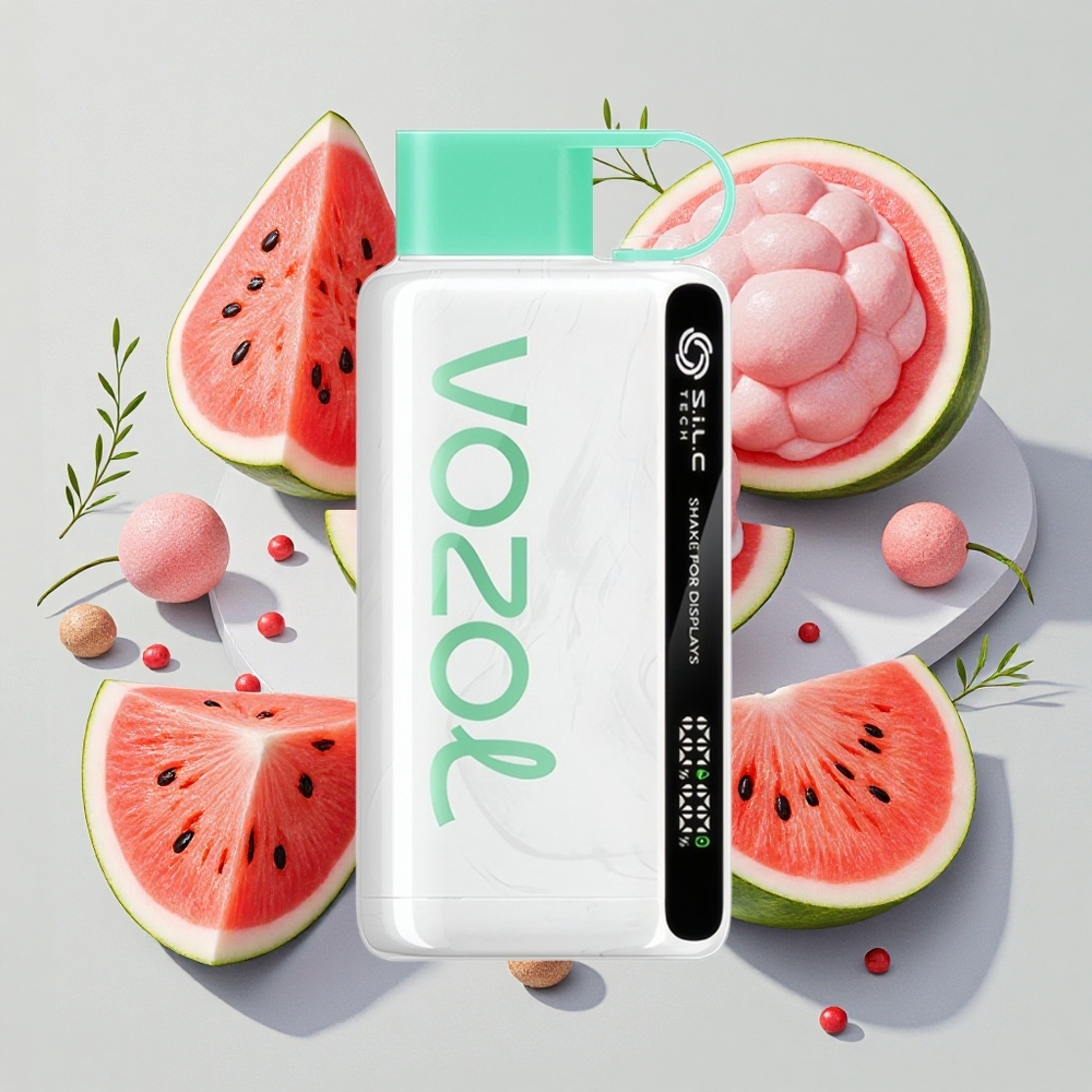 VOZOL STAR 9000/12000 ディスポーザブルベイプ スイカバブルガム味 シェイクディスプレイ搭載 Japan vape